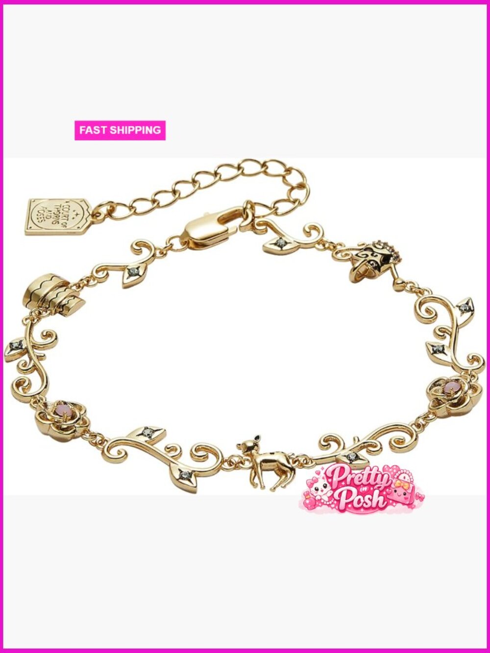 ACOTAR Elain Archeron Charms Bracelet - 14K Gold Plated Link